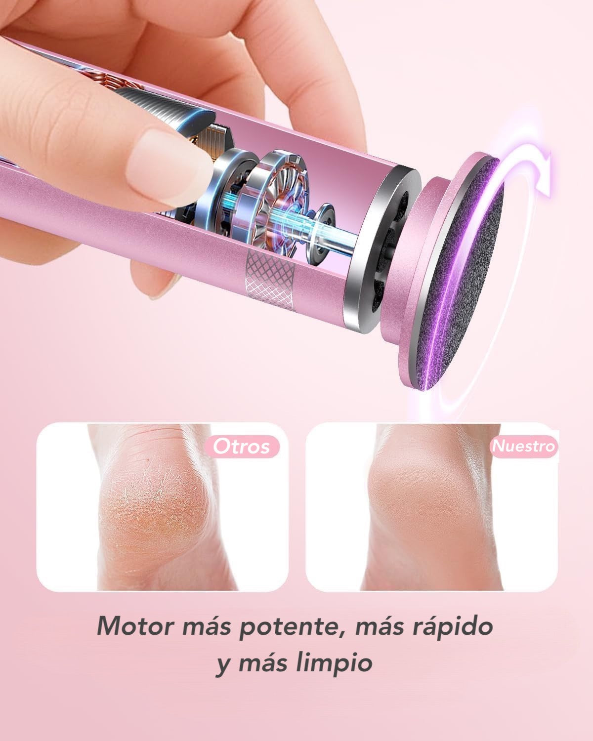 Lima Eléctrica para Pies 360°™ - Elimina Callos y Durezas Súper Rápido y Sin Dolor | Varias Velocidades