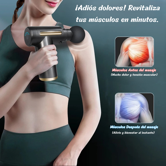 Massage Pro™ – Pistola Masajeadora Silenciosa y Potente – Masajes Profesionales Desde Casa 🏠