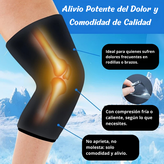Manga Térmica en Gel para Rodillas y Codos - Caliente o Fría | Alivio Artritis, Dolor Articular | Reutilizable y Ajustable